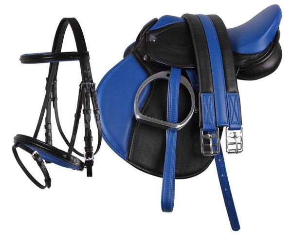 Hovedbilde QHP Complete saddle set blue/black
