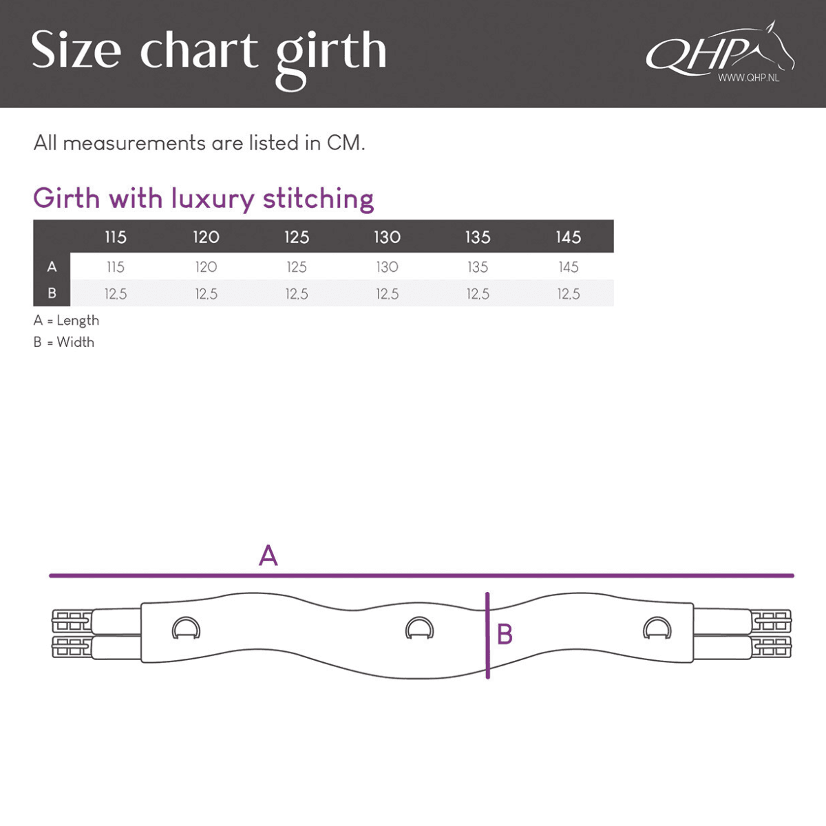 QHP Girth with luxury stitching Brown