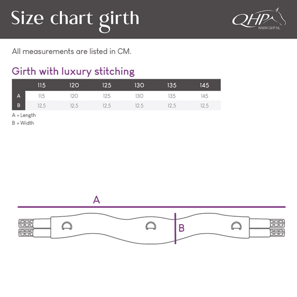 Hovedbilde QHP Girth with luxury stitching Brown