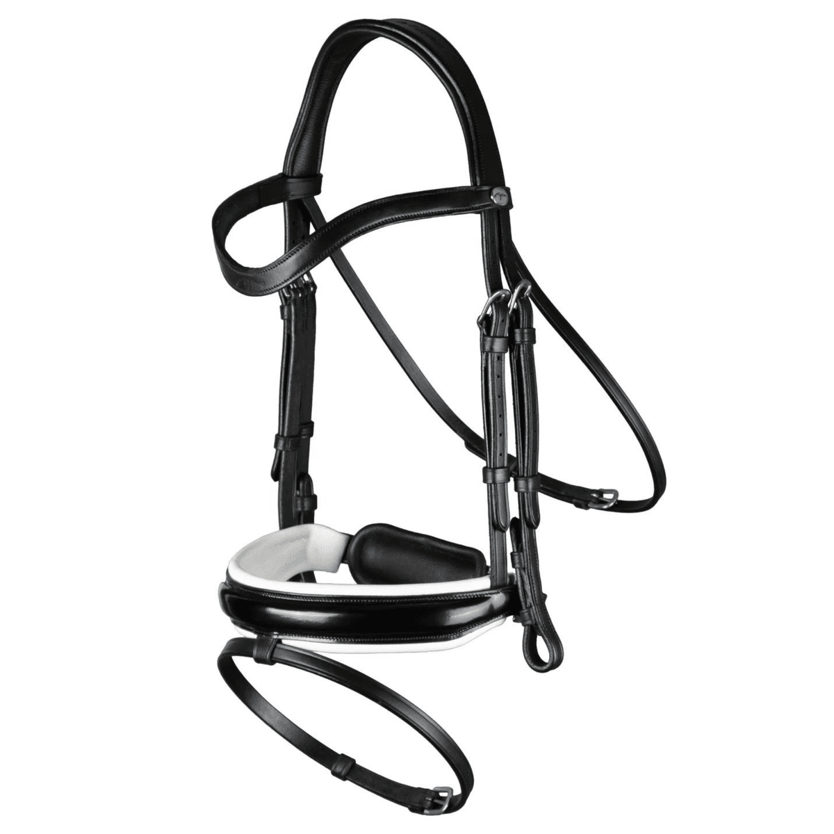 Dyon WO Large Crank Noseband Bridle w Flash Black